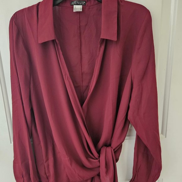 Venus Long Sleeve Wrap Top Side Tie - Picture 1 of 5